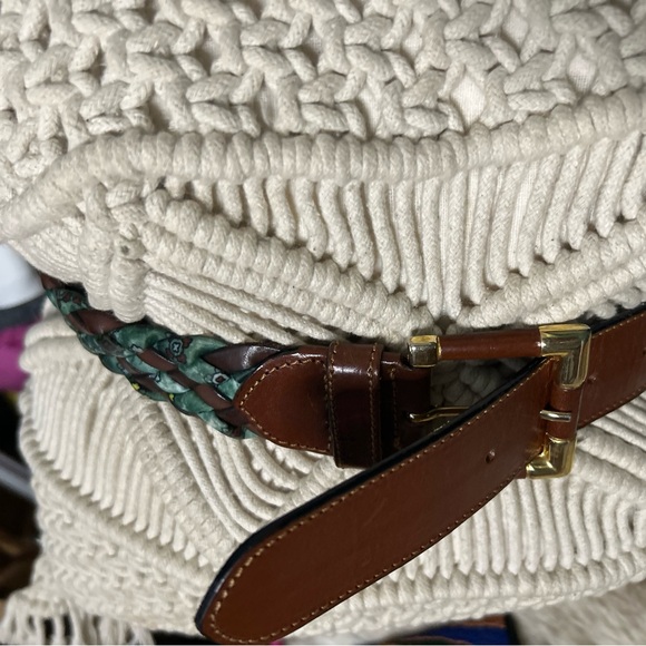 Leather and fabric braided belt - Picture 12 of 15